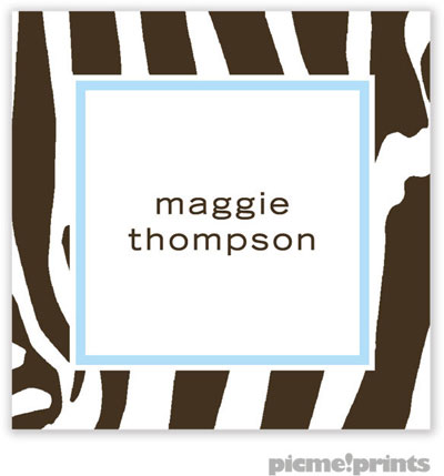 PicMe Prints - Calling Cards - Contemporary Zebra Powder (Flat)