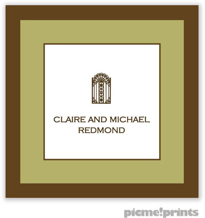 PicMe Prints - Calling Cards - Chocolate Border Moss (Folded) PicMe Prints - Calling Cards - Chocolate Border Moss (Folded)