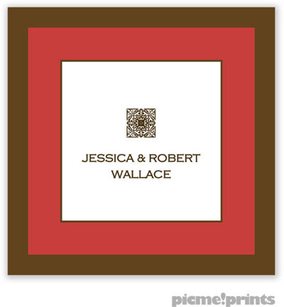 PicMe Prints - Calling Cards - Chocolate Border Paprika (Flat) PicMe Prints - Calling Cards - Chocolate Border Paprika (Flat)