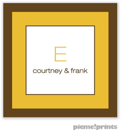 PicMe Prints - Calling Cards - Chocolate Border Mustard (Folded) PicMe Prints - Calling Cards - Chocolate Border Mustard (Folded)