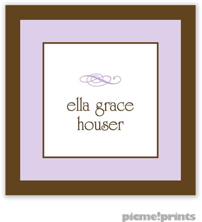 PicMe Prints - Calling Cards - Chocolate Border Lavender (Folded)