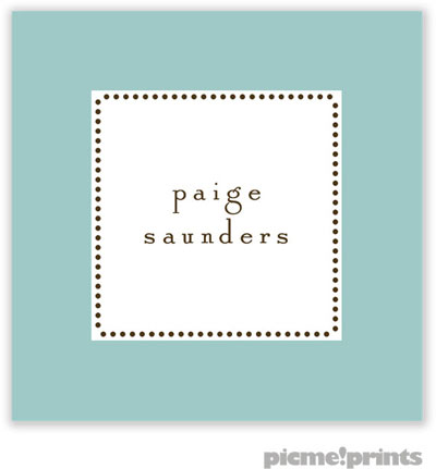 PicMe Prints - Calling Cards - Tiny Beads Robin's Egg (Folded)