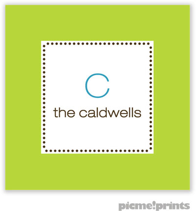 PicMe Prints - Calling Cards - Tiny Beads Chartreuse (Folded)