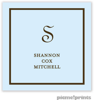 PicMe Prints - Calling Cards - Fine Lines Baby Blue (Flat)