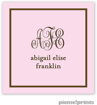 PicMe Prints - Calling Cards - Fine Lines Baby Pink (Folded)