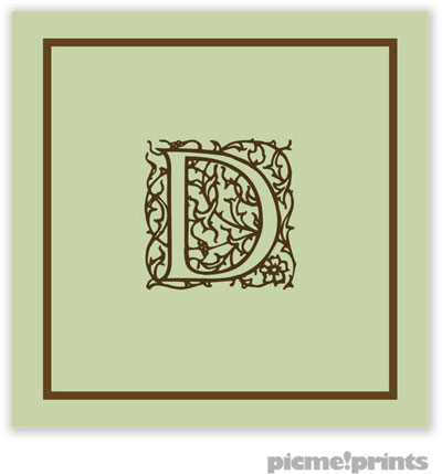 PicMe Prints - Calling Cards - Fine Lines Sage (Flat)