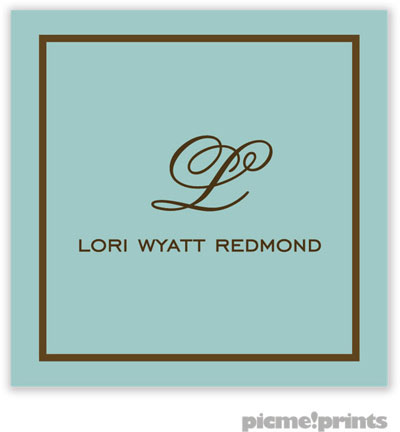 PicMe Prints - Calling Cards - Fine Lines Robin's Egg (Flat)