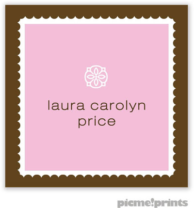 PicMe Prints - Calling Cards - Scalloped Border Pink (Flat)
