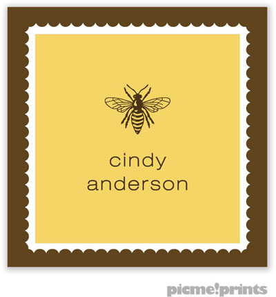 PicMe Prints - Calling Cards - Scalloped Border Wheat (Folded)