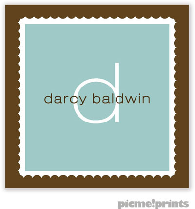 PicMe Prints - Calling Cards - Scalloped Border Robin's Egg (Flat)