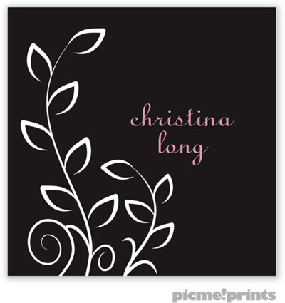 PicMe Prints - Calling Cards - Trailing Vine Black (Flat)