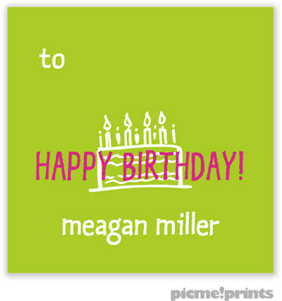 PicMe Prints - Calling Cards - Solid Chartreuse/Hot Pink (Folded)