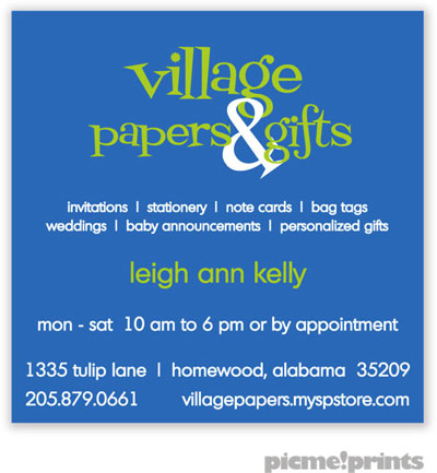 PicMe Prints - Calling Cards - Solid Ocean/Chartreuse (Folded) PicMe Prints - Calling Cards - Solid Ocean/Chartreuse (Folded)