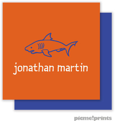 PicMe Prints - Calling Cards - Solid Tangerine/Cobalt (Flat) PicMe Prints - Calling Cards - Solid Tangerine/Cobalt (Flat)