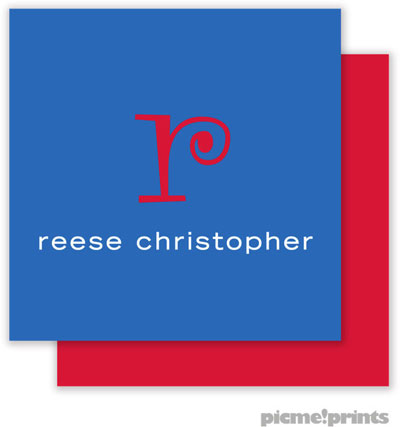 PicMe Prints - Calling Cards - Solid Ocean/Cherry (Flat)