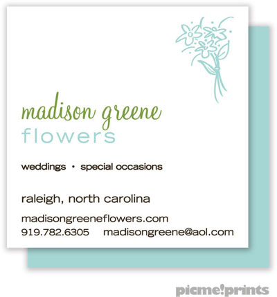 PicMe Prints - Calling Cards - Solid White/Robin's Egg (Flat) PicMe Prints - Calling Cards - Solid White/Robin's Egg (Flat)