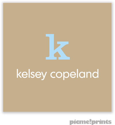 PicMe Prints - Calling Cards - Solid Tan/Powder (Folded)