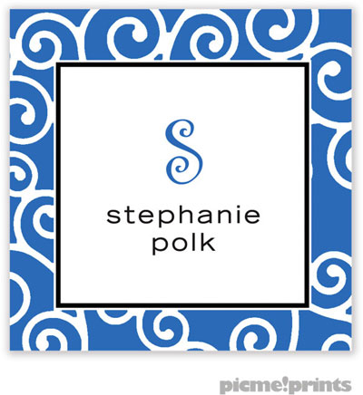 PicMe Prints - Calling Cards - Happy Scrolls Ocean (Folded)