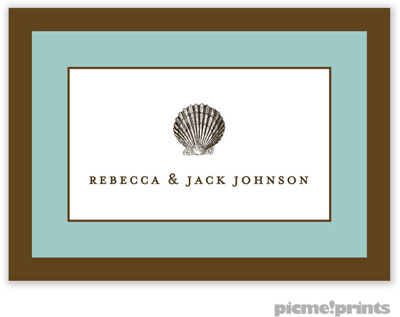 PicMe Prints - Calling Cards - Chocolate Border Robin's Egg (Folded) PicMe Prints - Calling Cards - Chocolate Border Robin's Egg (Folded)