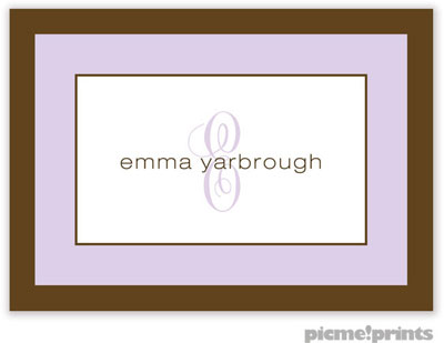 PicMe Prints - Calling Cards - Chocolate Border Lavender (Flat) PicMe Prints - Calling Cards - Chocolate Border Lavender (Flat)
