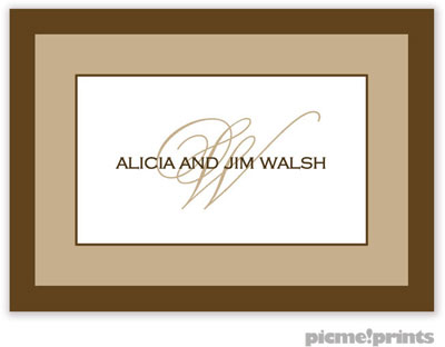PicMe Prints - Calling Cards - Chocolate Border Tan (Flat)