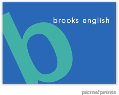 PicMe Prints - Calling Cards - Alphabet Turquoise on Ocean (Flat)