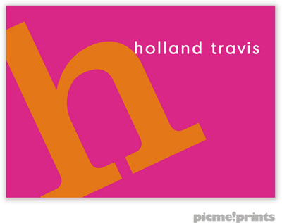 PicMe Prints - Calling Cards - Alphabet Tangerine on Hot Pink (Folded-No Motif) PicMe Prints - Calling Cards - Alphabet Tangerine on Hot Pink (Folded-No Motif)