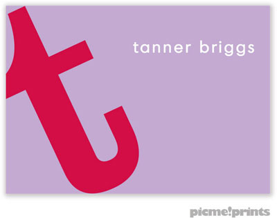 PicMe Prints - Calling Cards - Alphabet Watermelon on Grape (Flat)