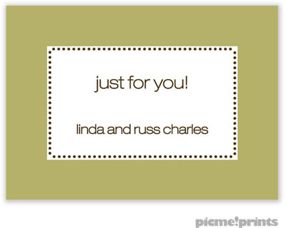 PicMe Prints - Calling Cards - Tiny Beads Moss (Folded)