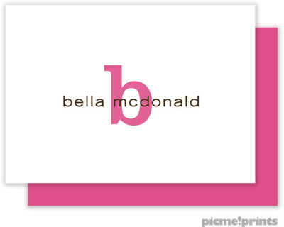PicMe Prints - Calling Cards - Solid White/Bubblegum (Flat) PicMe Prints - Calling Cards - Solid White/Bubblegum (Flat)