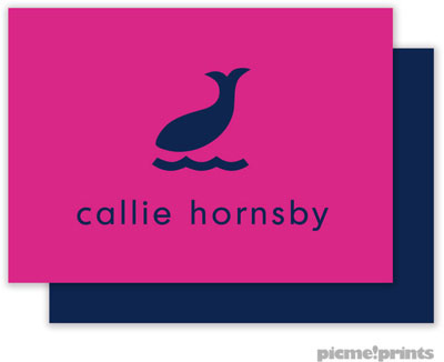 PicMe Prints - Calling Cards - Solid Hot Pink/Navy (Flat) PicMe Prints - Calling Cards - Solid Hot Pink/Navy (Flat)