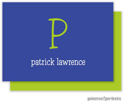 PicMe Prints - Calling Cards - Solid Cobalt/Chartreuse (Flat) PicMe Prints - Calling Cards - Solid Cobalt/Chartreuse (Flat)