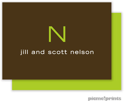PicMe Prints - Calling Cards - Solid Chocolate/Chartreuse (Flat) PicMe Prints - Calling Cards - Solid Chocolate/Chartreuse (Flat)