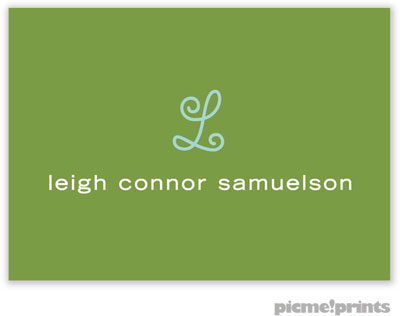 PicMe Prints - Calling Cards - Solid Lime/Robin's Egg (Folded) PicMe Prints - Calling Cards - Solid Lime/Robin's Egg (Folded)