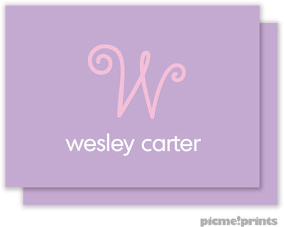 PicMe Prints - Calling Cards - Solid Lavender/Lavender (Flat)