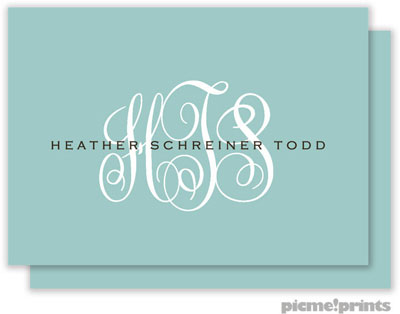 PicMe Prints - Calling Cards - Solid Robin's Egg/Robin's Egg (Flat)