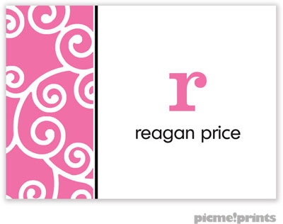 PicMe Prints - Calling Cards - Happy Scrolls Bubblegum (Flat) PicMe Prints - Calling Cards - Happy Scrolls Bubblegum (Flat)