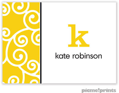 PicMe Prints - Calling Cards - Happy Scrolls Sunshine (Flat) PicMe Prints - Calling Cards - Happy Scrolls Sunshine (Flat)