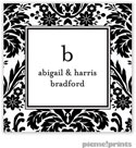 PicMe Prints - Calling Cards - Damask Black (Folded)
