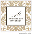 PicMe Prints - Calling Cards - Damask Tan (Flat)