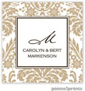 PicMe Prints - Calling Cards - Damask Tan (Folded)