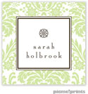 PicMe Prints - Calling Cards - Damask Spring Green (Flat)