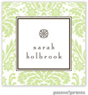 PicMe Prints - Calling Cards - Damask Spring Green (Folded)
