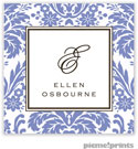 PicMe Prints - Calling Cards - Damask Periwinkle (Flat)