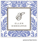 PicMe Prints - Calling Cards - Damask Periwinkle (Folded)