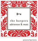 PicMe Prints - Calling Cards - Damask Poppy (Folded)