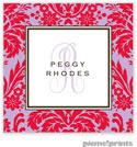 PicMe Prints - Calling Cards - Damask Cherry on Grape (Flat)