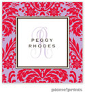 PicMe Prints - Calling Cards - Damask Cherry on Grape (Folded)