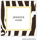 PicMe Prints - Calling Cards - Contemporary Zebra Wheat (Flat)