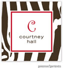 PicMe Prints - Calling Cards - Contemporary Zebra Poppy (Flat)